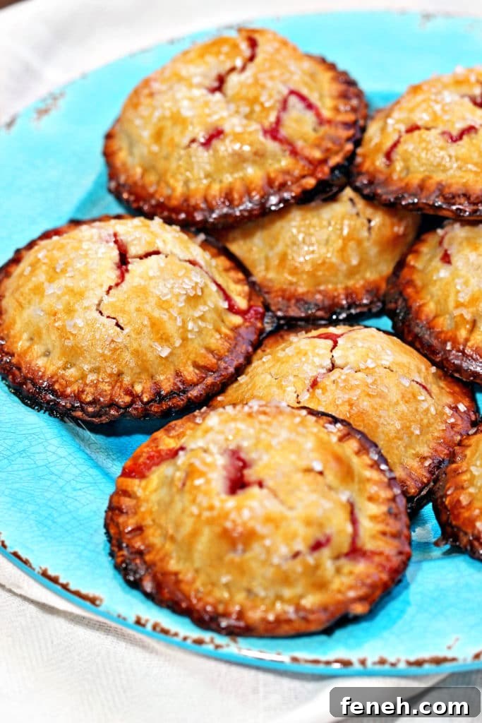 closeup side view: hand pie recipe on plate