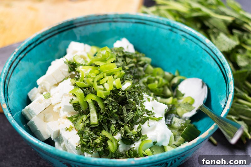 Feta mint yoghurt