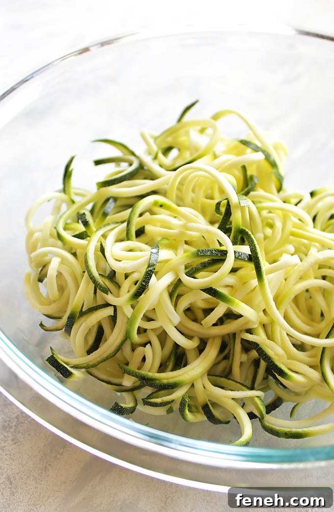 Summer Zucchini Noodle Salad with Creamy Basil Avocado Sauce