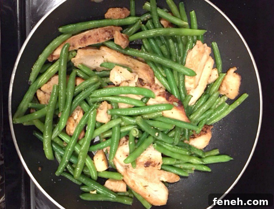Chicken and string bean stir-fry