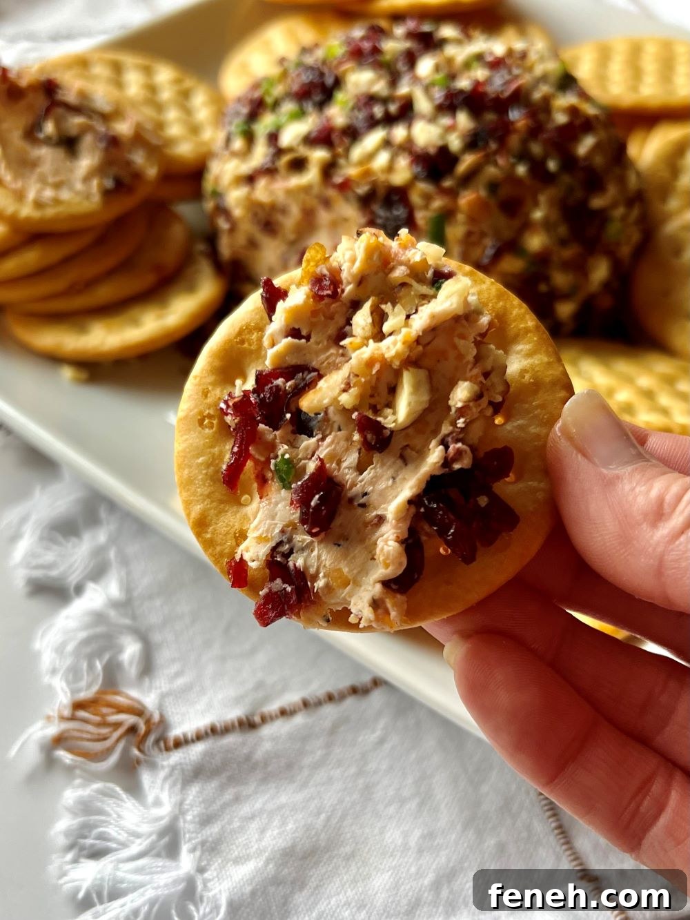 Cheese ball served