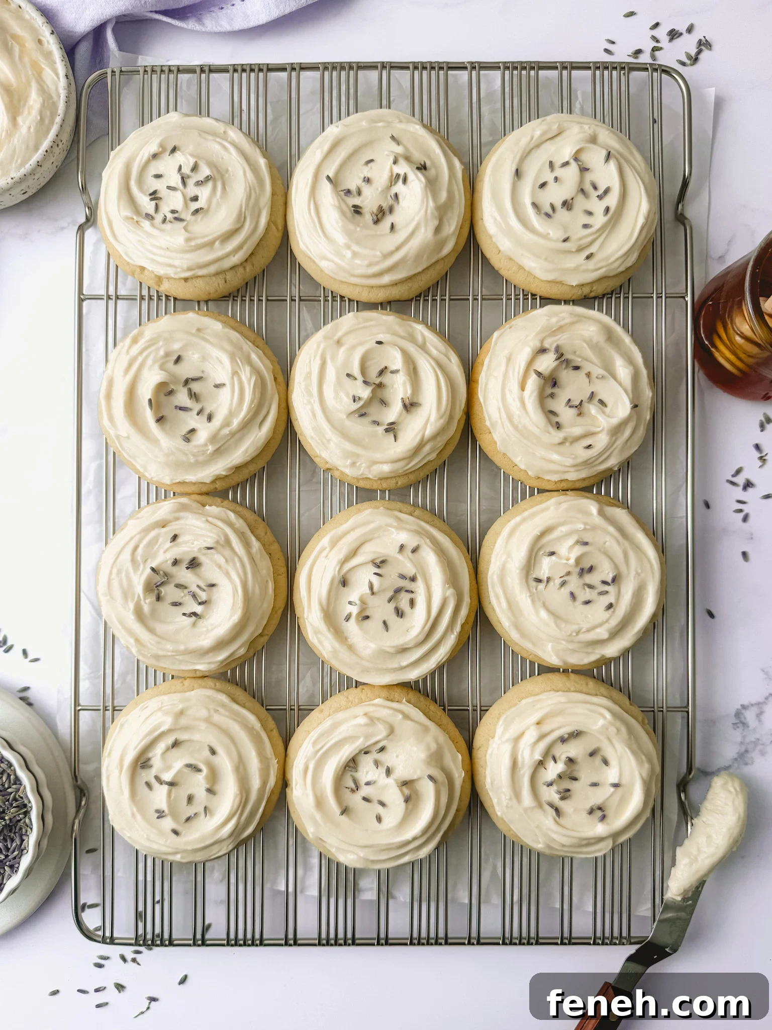 Honey Lavender Cookies - closeup