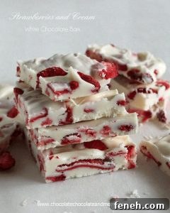 Strawberries and Cream White Chocolate Bark