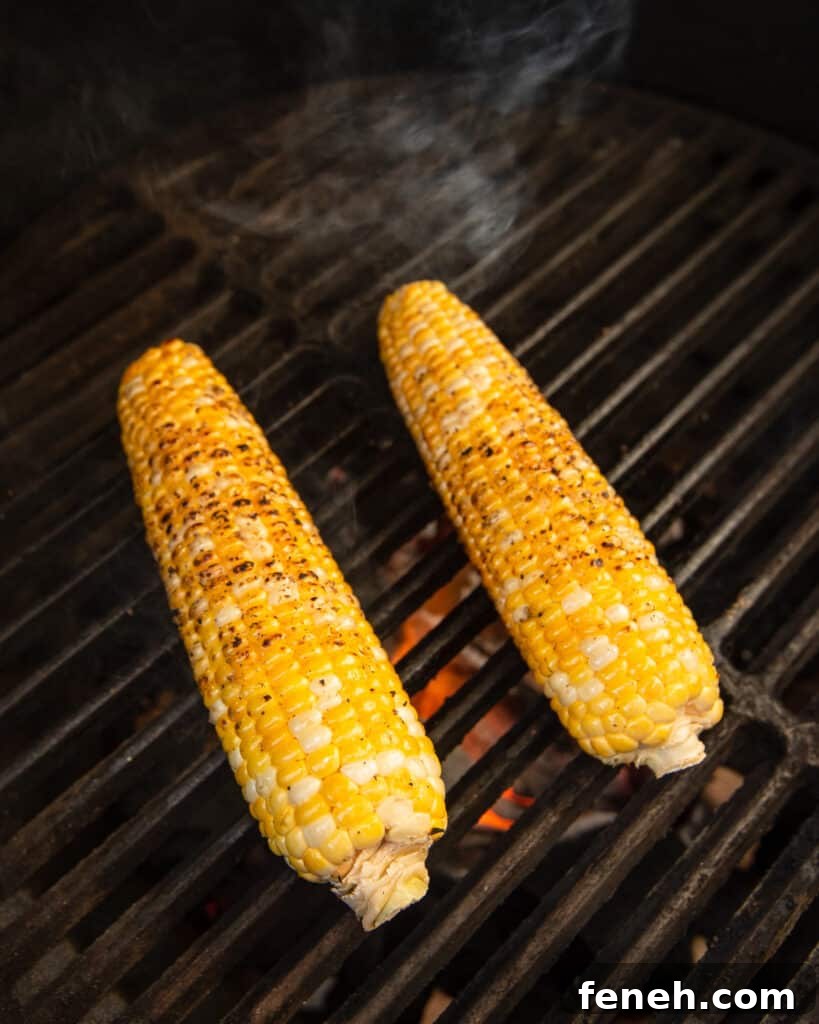 Grilled corn on the cob 