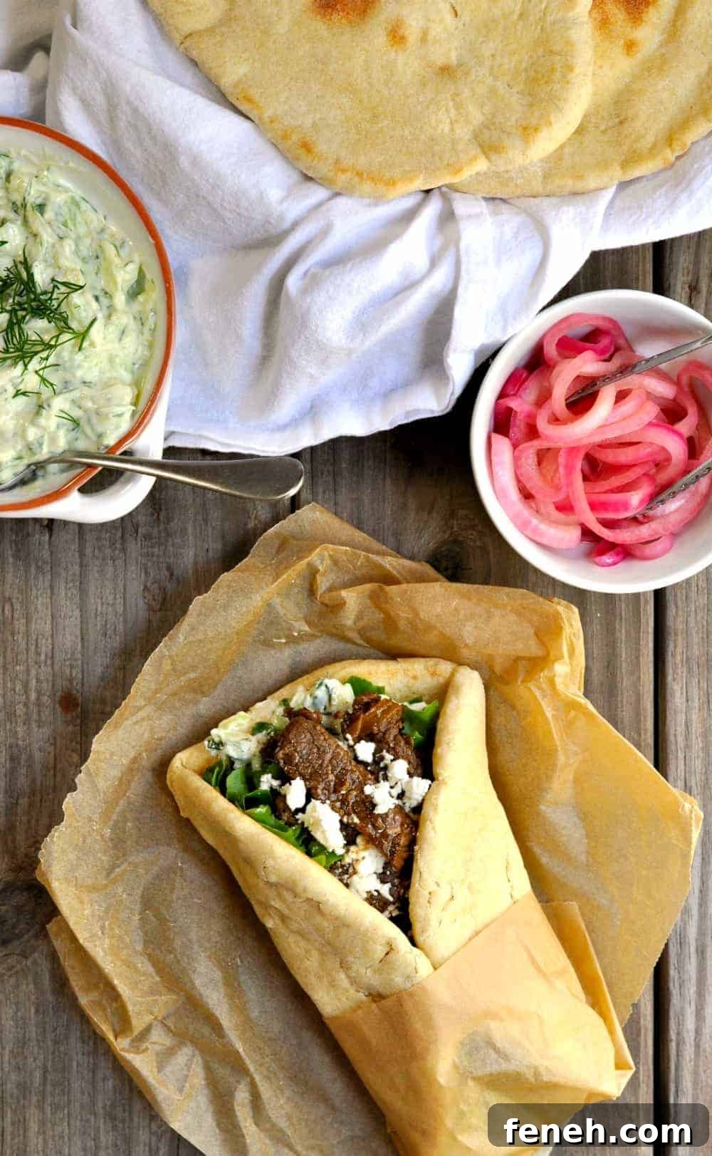 Lamb Shawarma with homemade pita bread