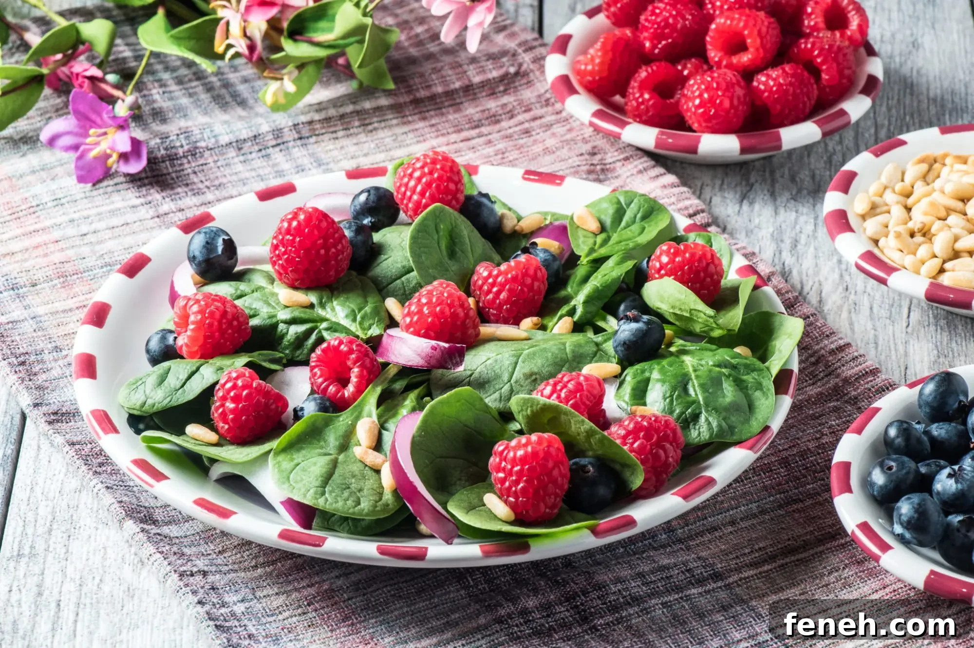 Spinach Salad with Berries and Raspberry Vinaigrette