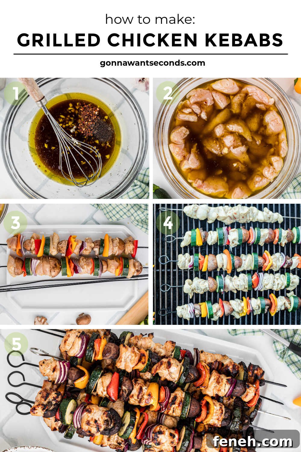 step by step how to make grilled chicken kebabs