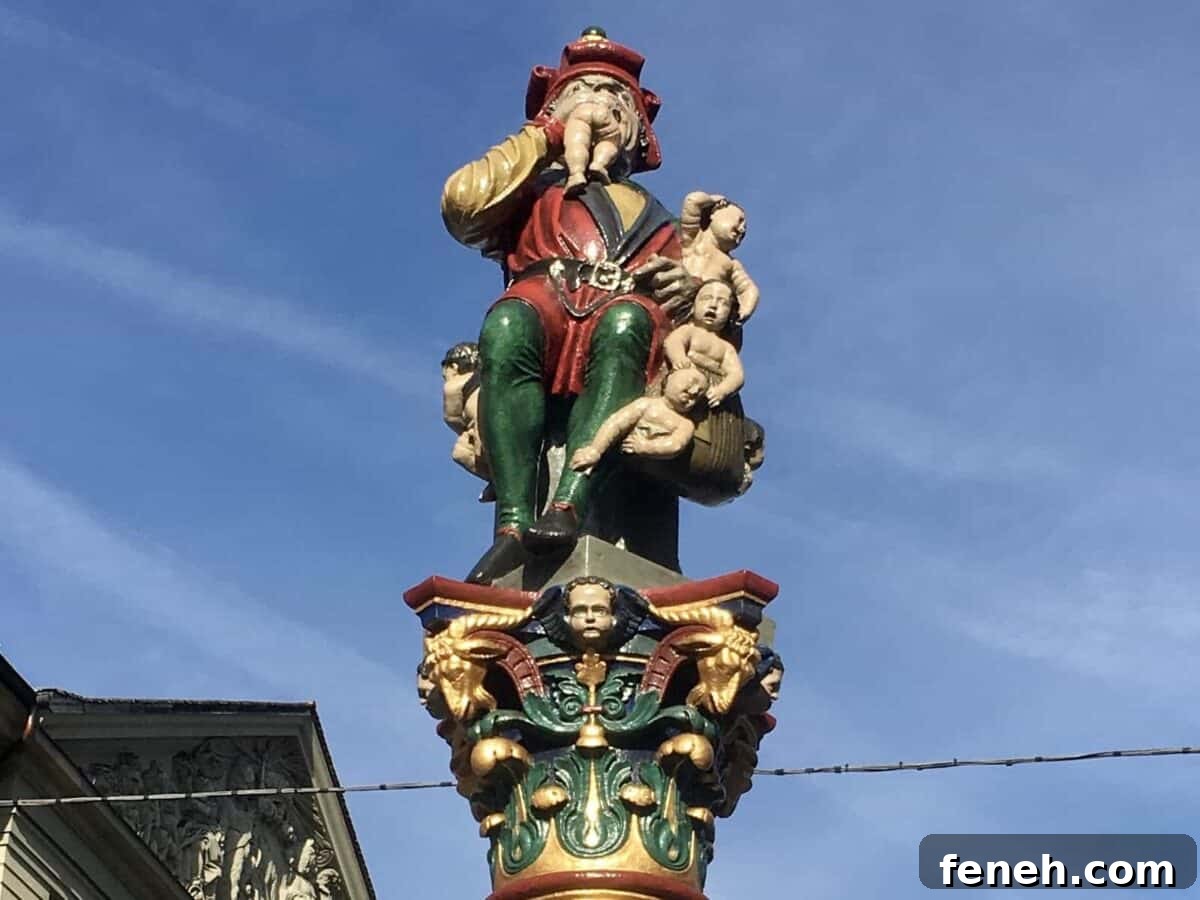 Kindlifresserbrunnen, aka Child Eater Fountain, at Granary Place, Bern.