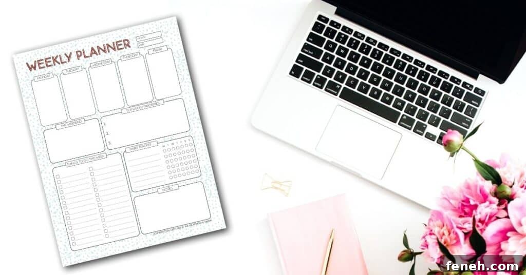 Weekly planner preview