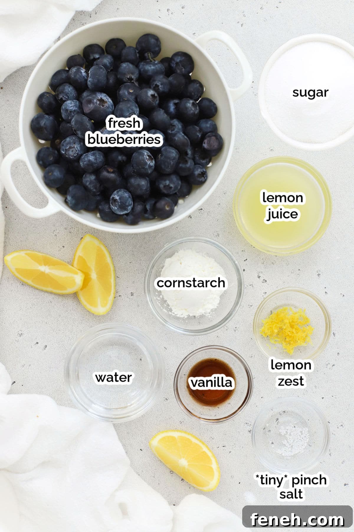 ingredients for blueberry sauce