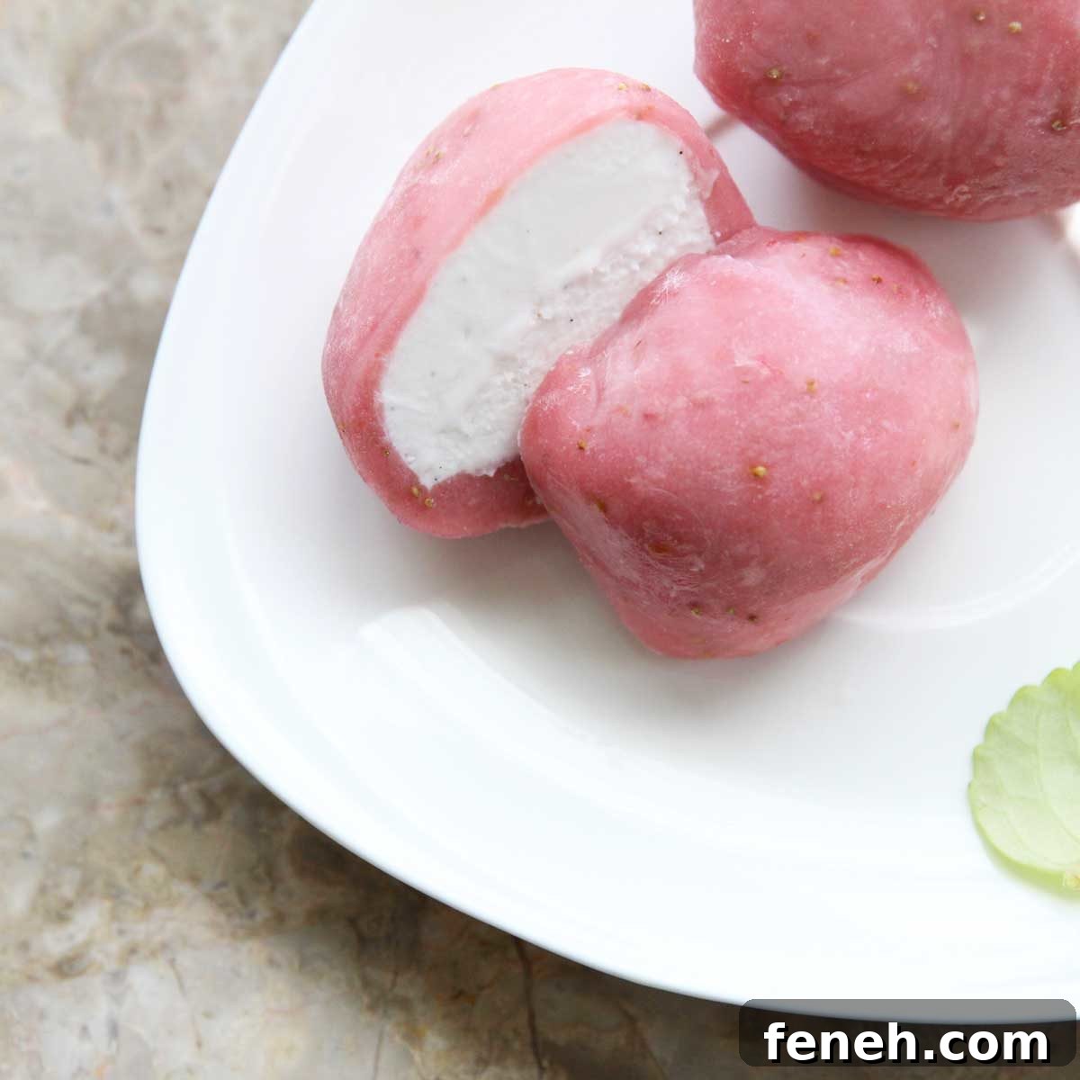 Homemade Japanese Strawberry Mochi Ice Cream Recipe 2 strawberry mochi