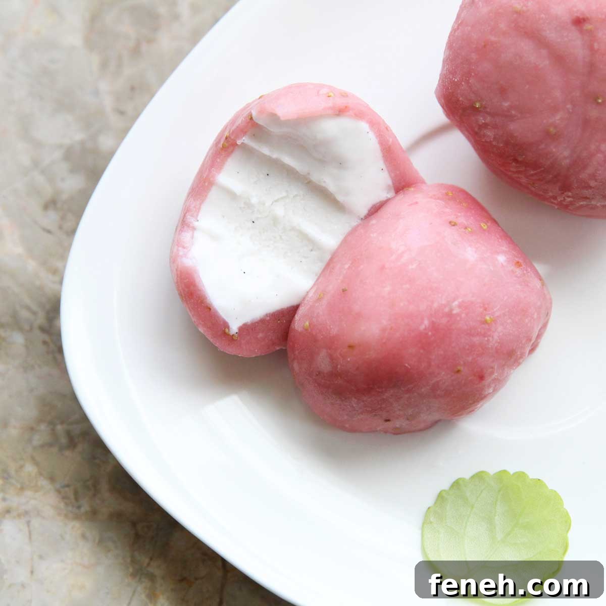 homemade strawberry mochi icecream