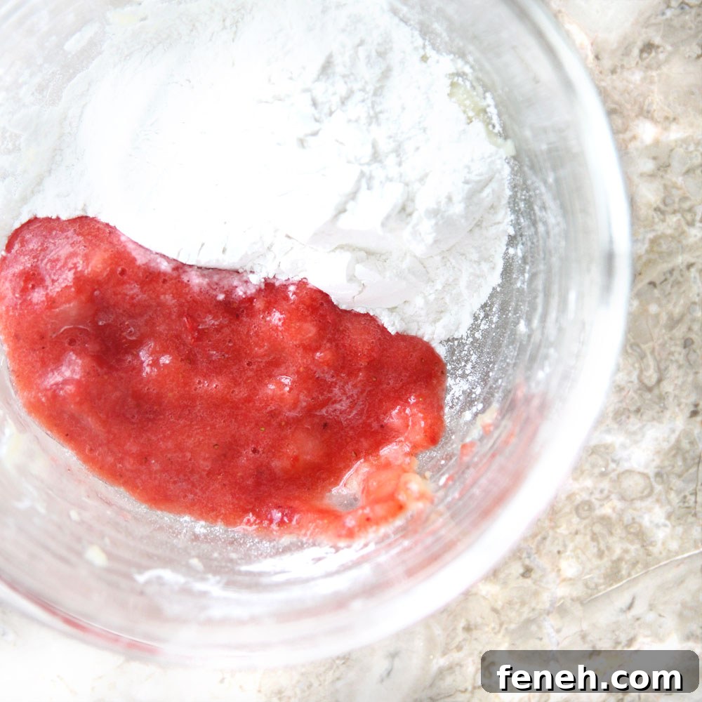 mix flour and puree