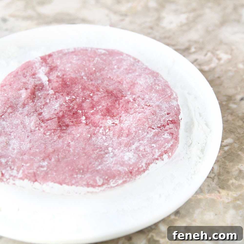 cut mochi dough