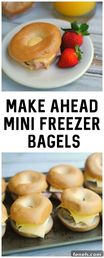 Mini Freezer Bagels: Quick Make-Ahead Breakfast Recipe 2 Need a homemade breakfast idea that you can make ahead and grab and go? This Easy Bagel Sandwich recipe is made with delicious toppings and can be frozen for on-the-go snacks or meals anytime!