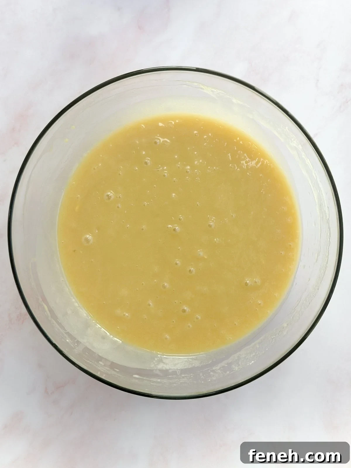 cake batter all whisked together.