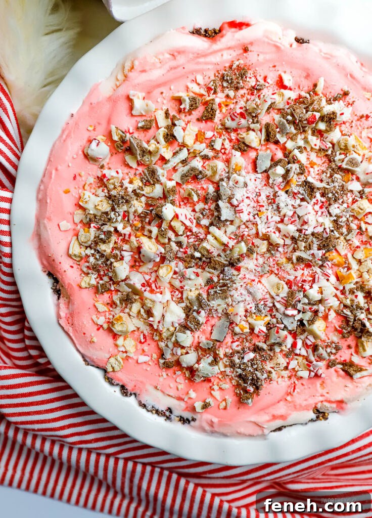 Peppermint Stick Ice Cream Frozen Pie