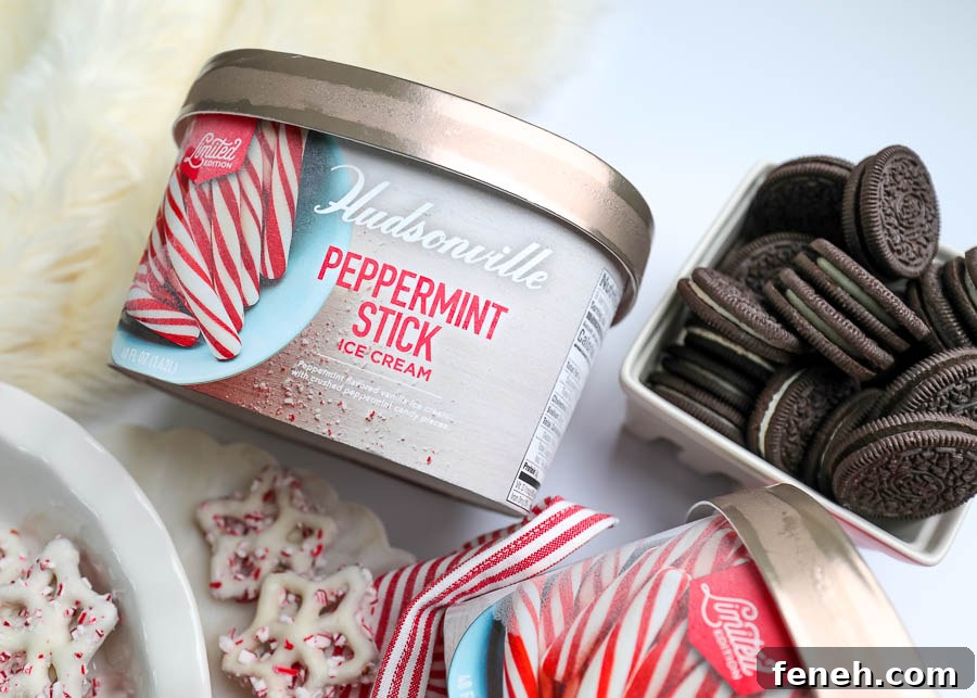 Peppermint Stick Ice Cream Frozen Pie