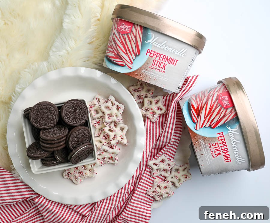 Peppermint Stick Ice Cream Frozen Pie