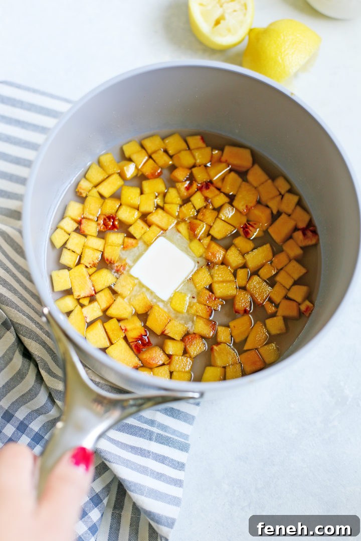 Jar of peach syrup