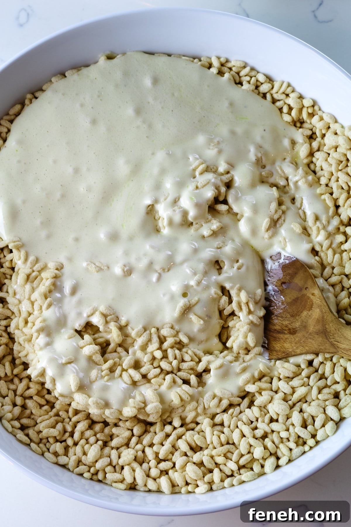 melted marshmallows mixed with cereal.