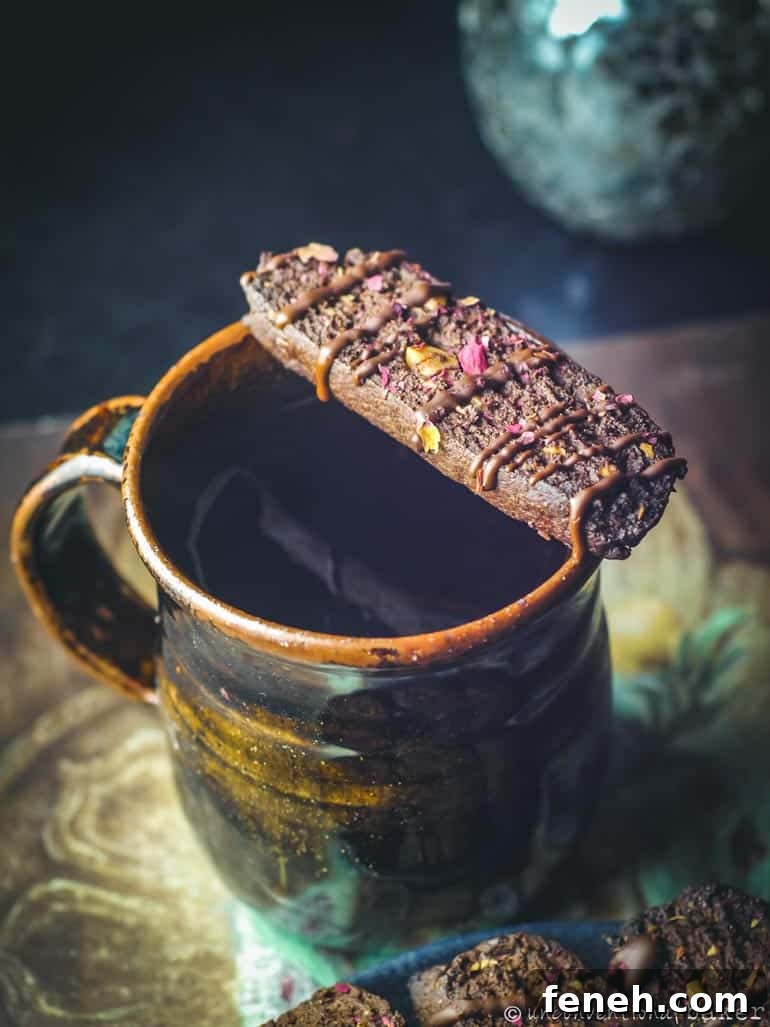 chocolate almond biscotti cookies