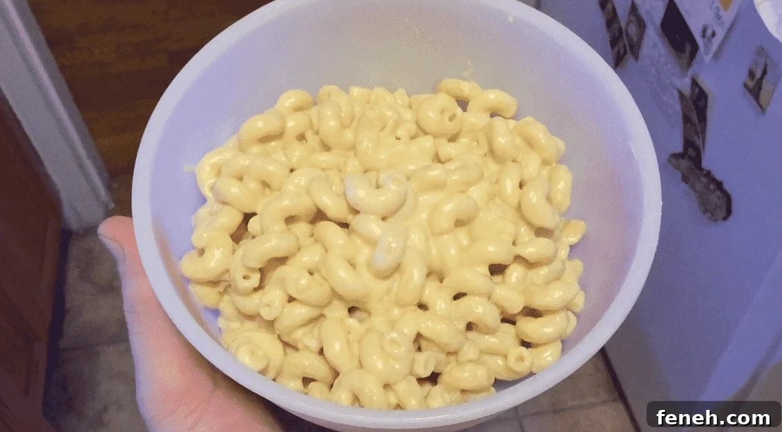 Serving Instant Pot macaroni and cheese