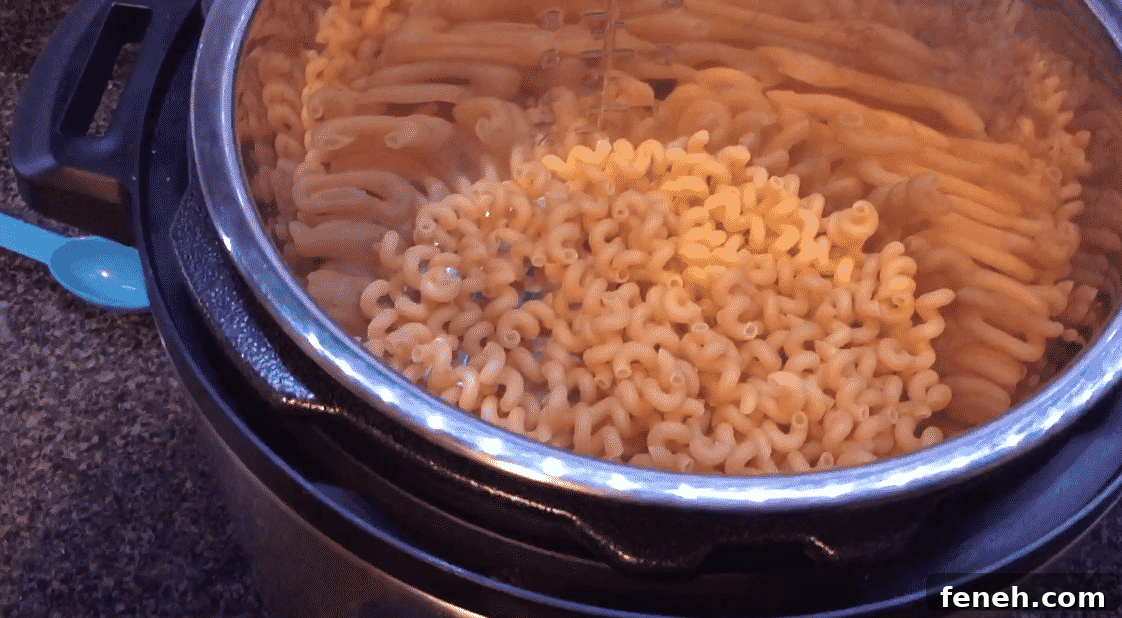Adding pasta to the Instant Pot