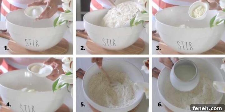 Ladi Pav (Eggless Soft Dinner Rolls) Recipe 4 adding all the ingredients in a bowl collage