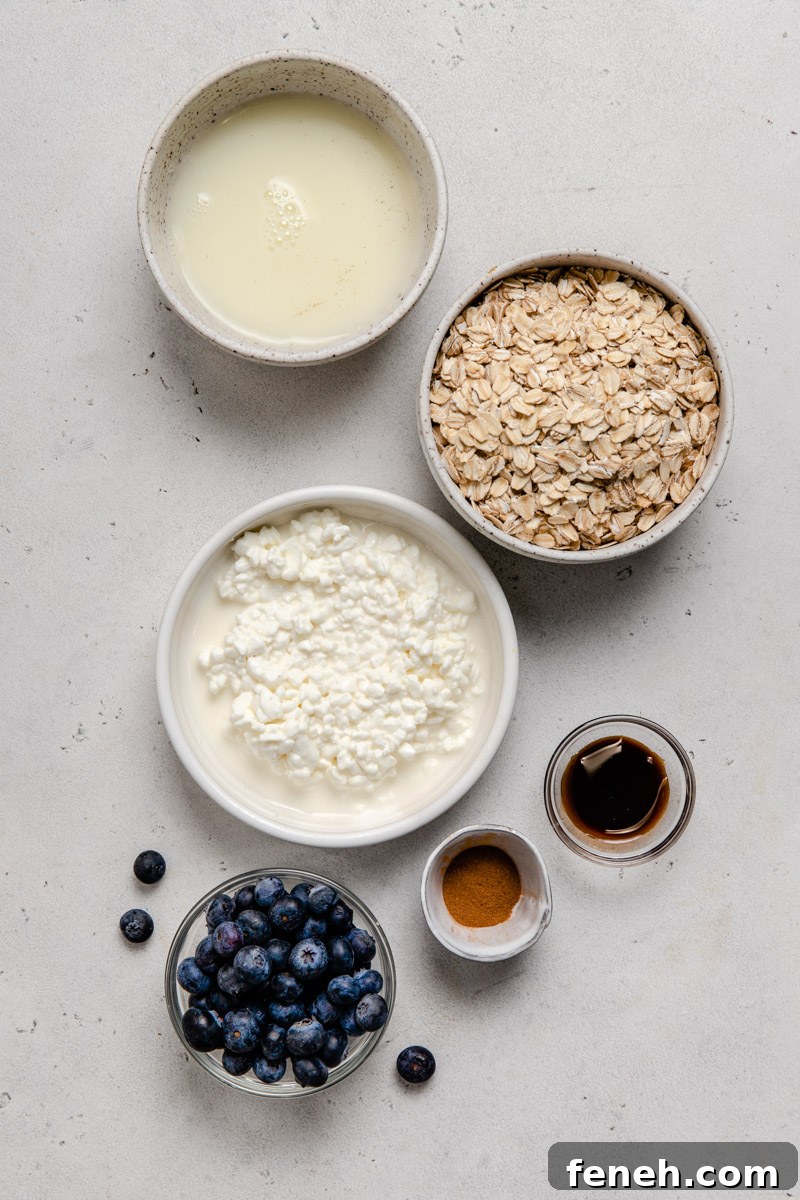 ingredients for cottage cheese pancakes