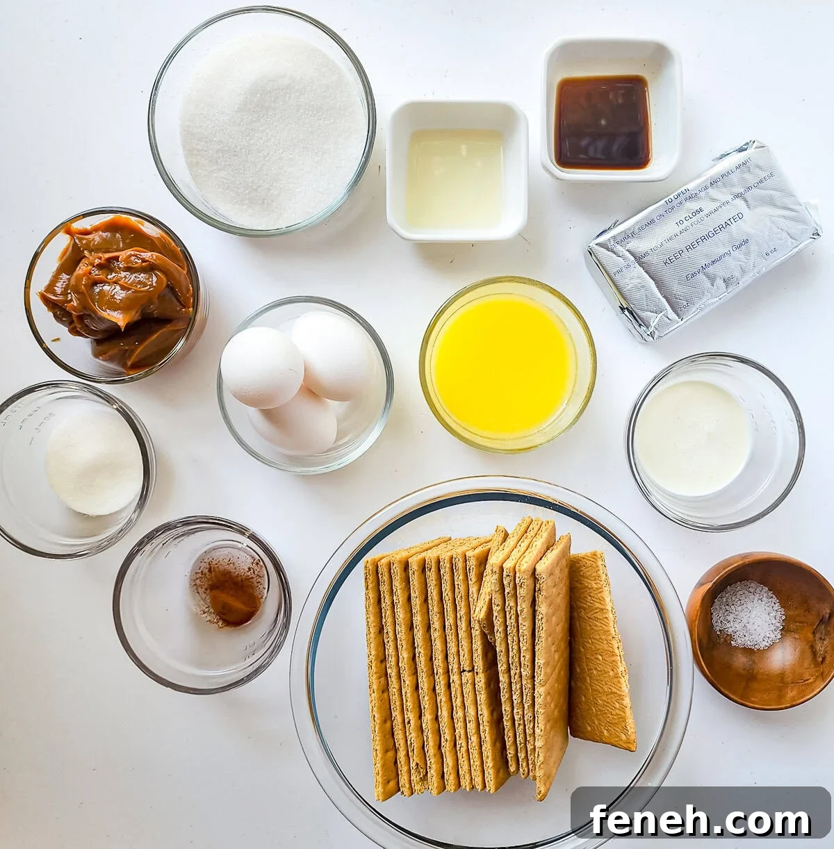 ingredients needed to make Dulce de Leche Cheesecake