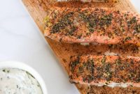 Grilled Cedar-Plank Salmon with Creamy Horseradish Sauce