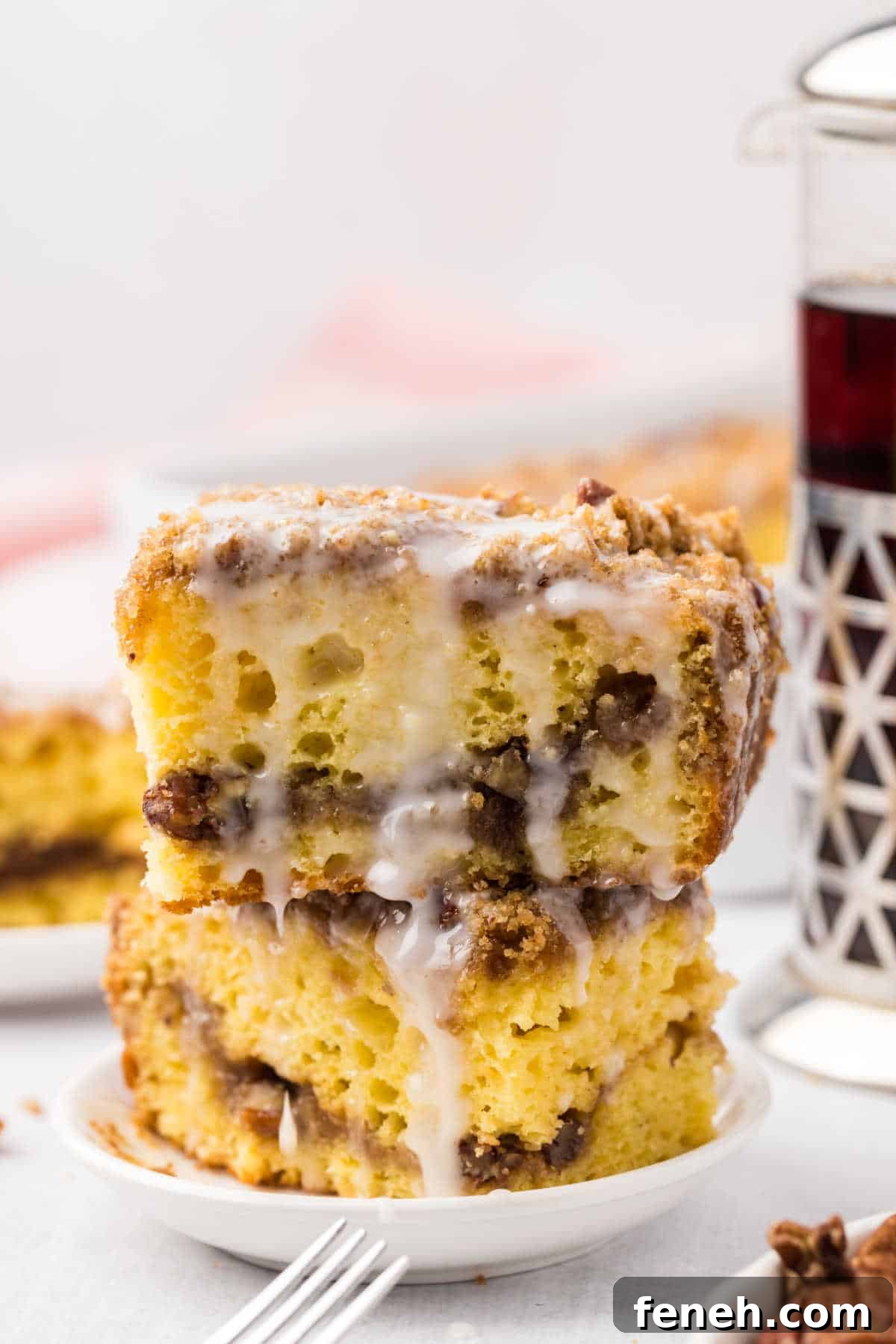 A stack of cake slices.