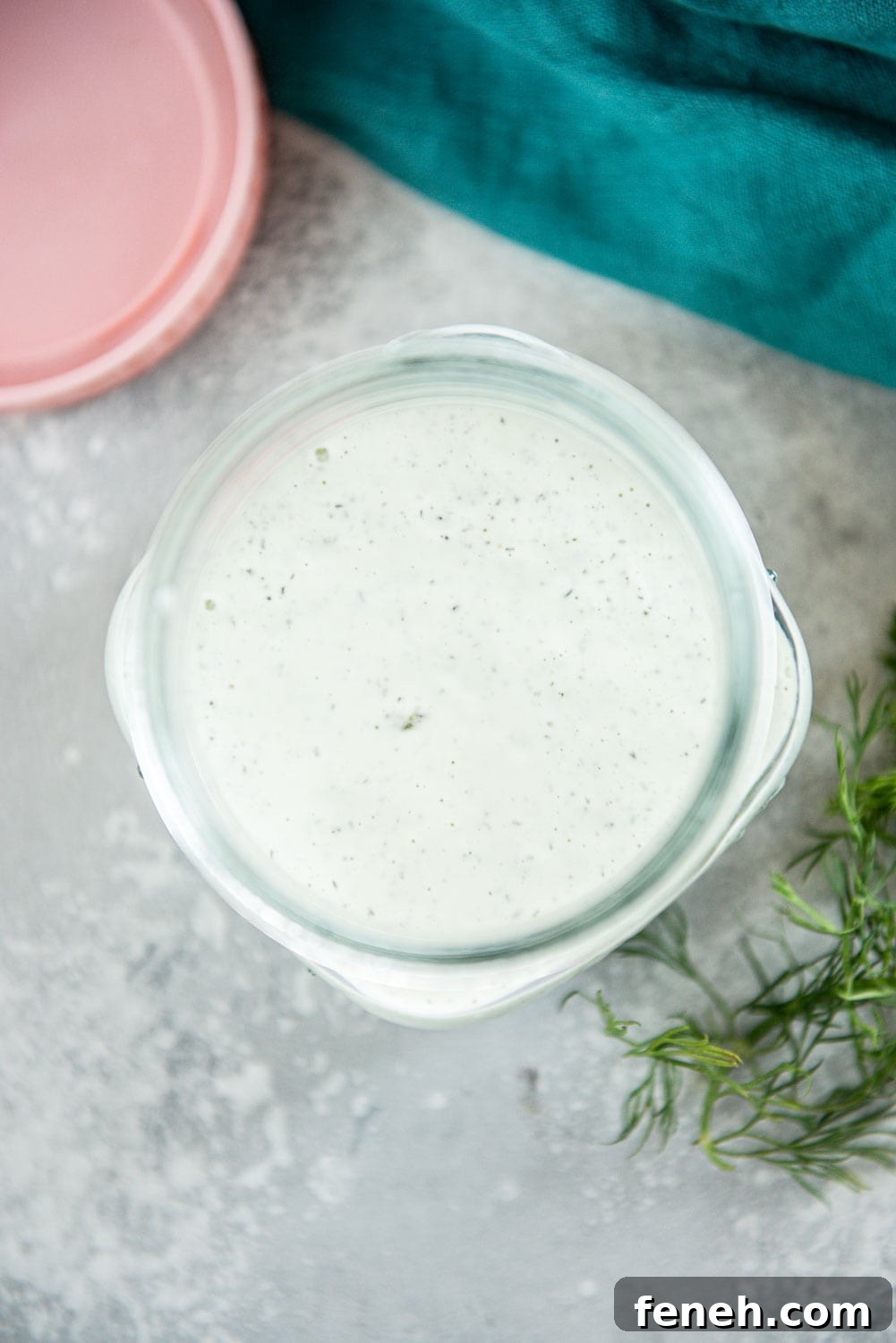 mason jar filled with homemade jalapeño ranch