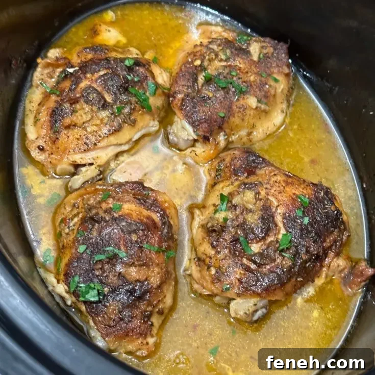 crock pot lemon garlic chicken thighs