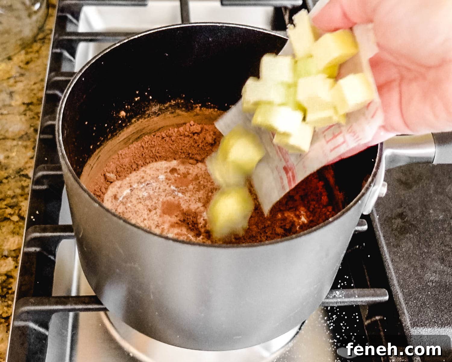 Add the cubed butter.