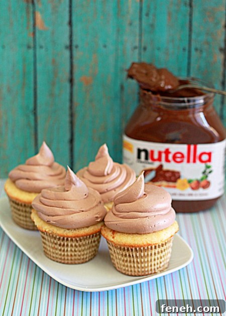 Fluffy Nutella Buttercream Frosting | 25+ Cupcake Frosting recipes
