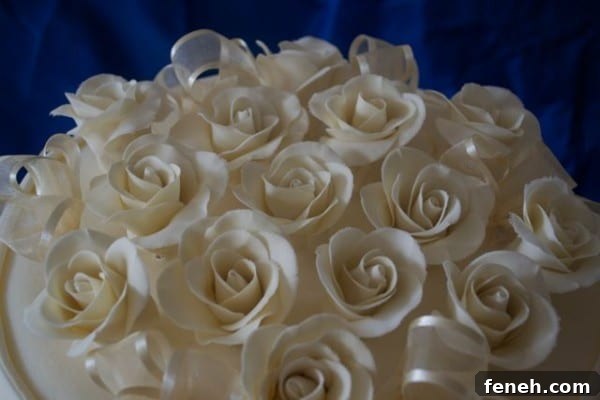 Close up sugar roses