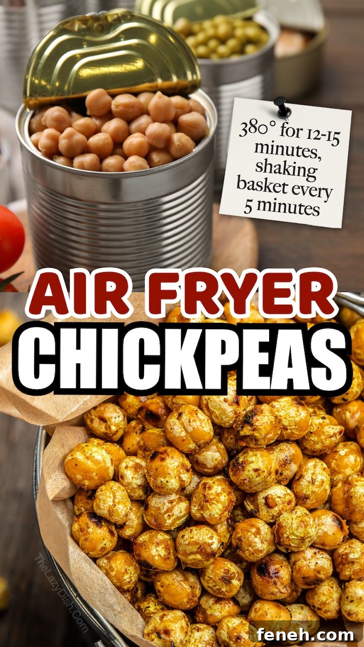Crispy Air Fryer Chickpeas | A healthy and delicious snack! Super easy to make, just toss with olive oil and seasoning to taste. 