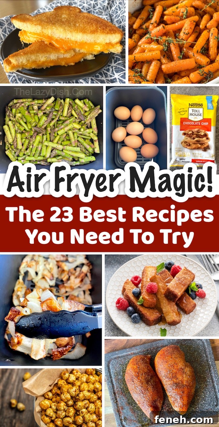 Easy air fryer recipes for beginners! Here is a list of the best foods to make in your air fryer and the right temperature settings. Everything from simple dinners and healthy veggies to quick snacks and desserts. You're going to love using your air fryer for so many meals! It saves time and money, and makes your food crispier and more delicious. 