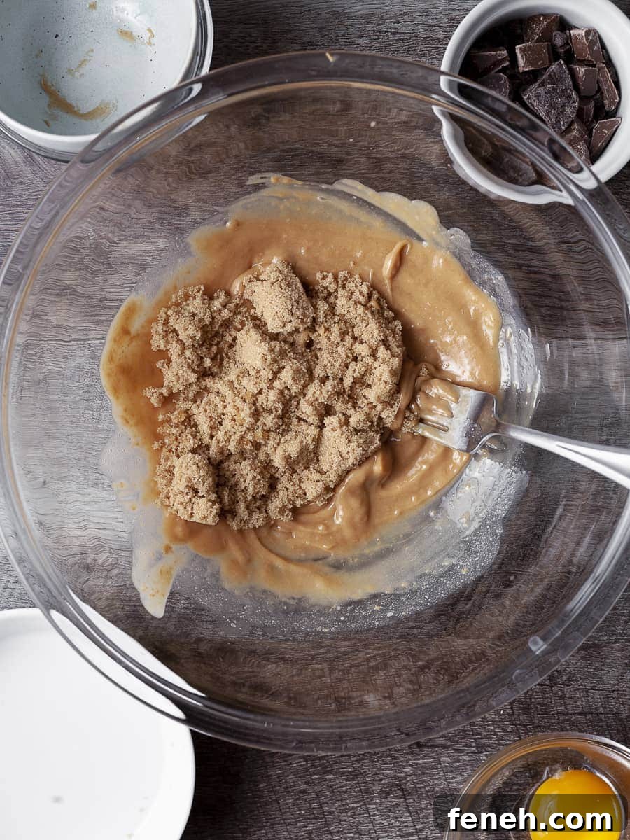 stirring cookie dough