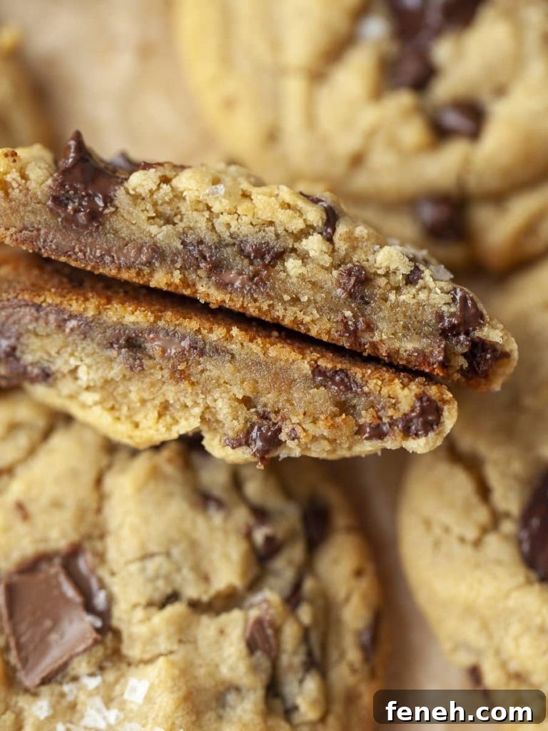inside of gluten free peanut butter cookie
