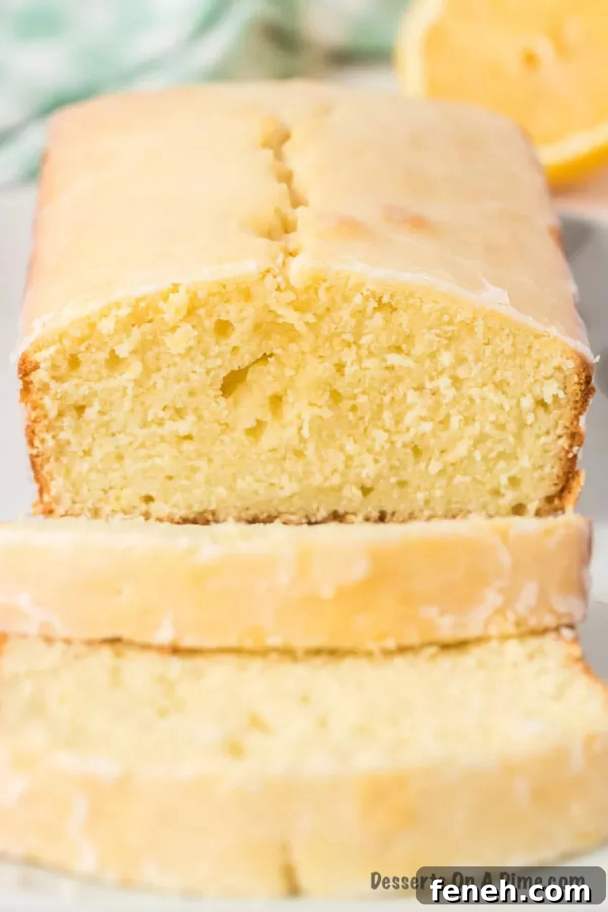 Lemon loaf cake with a lemon glaze